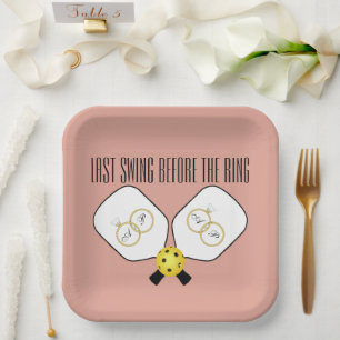 Assiettes En Carton Dernière swing avant la bague Mariage Pickleball