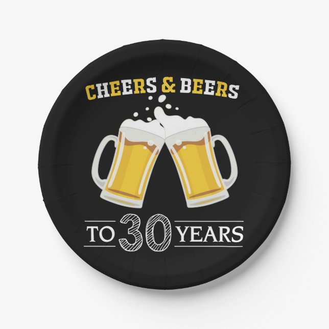 Assiettes En Carton Des bières à 30 ans (Devant)
