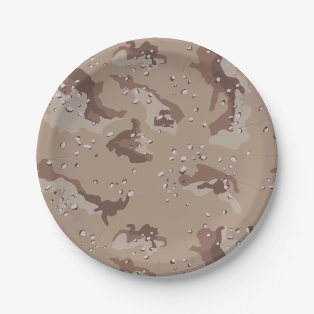 Assiettes En Carton Desert Camo (Devant)