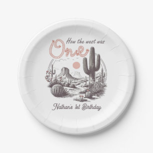 Assiettes En Carton Desert Western Rodeo 1er Plaques papier d'annivers