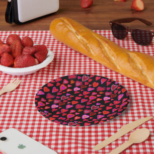 Assiettes En Carton Design chaleureux rouge