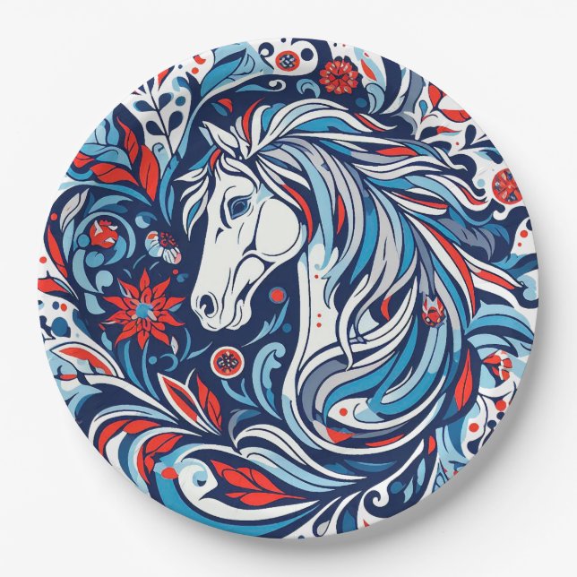 Assiettes En Carton Design de cheval (Devant)