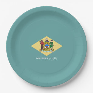 Assiettes En Carton Design de drapeau d'état du Delaware