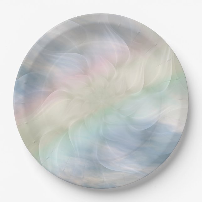 Assiettes En Carton Design de mandala fleuri Rainbow Pastel (Devant)