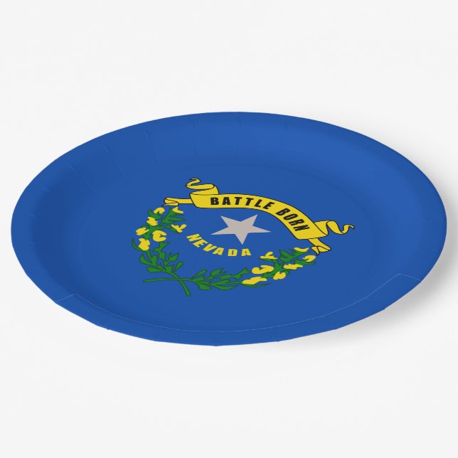 Assiettes En Carton Design du drapeau d'état du Nevada (Angle)
