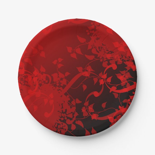 Assiettes En Carton Design en tôle rouge foncé (Devant)