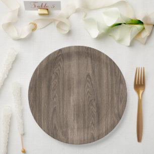 Assiettes En Carton Design esthétique chic bois brun foncé