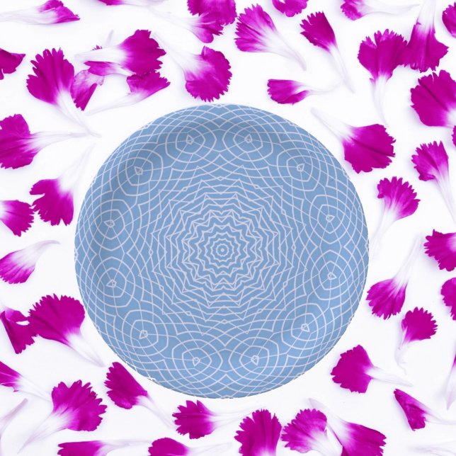 Assiettes En Carton Design Faux Tulle Bleu Léger (Créateur téléchargé)