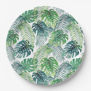 Assiettes En Carton Design Feuille de la jungle tropicale