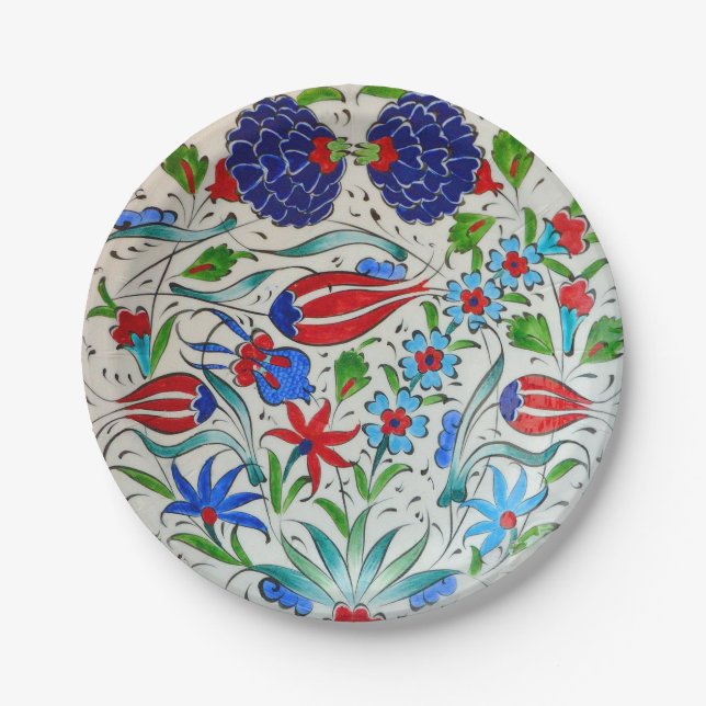 Assiettes En Carton Design floral turc (Devant)