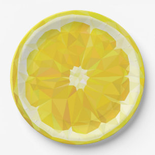Assiettes En Carton Design géométrique de la tranche de citron