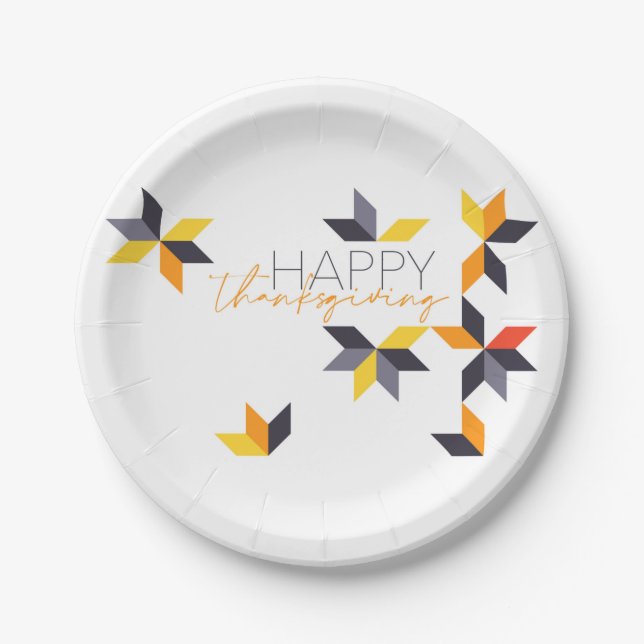 Assiettes En Carton Design moderne et gai du Bon thanksgiving (Devant)