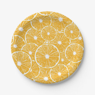 Assiettes En Carton Design motif en tranches orange