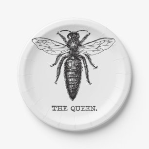 Assiettes En Carton Dessin classique de l'illustration de Queen Bee