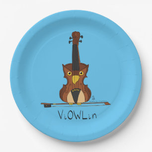 Assiettes En Carton Dessin de violon amusant musicien