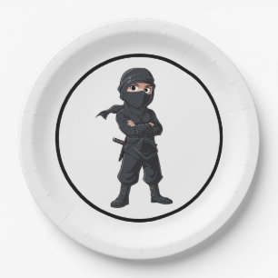 Assiettes En Carton Dessin Ninja Guerriers Garçons fête d'anniversaire