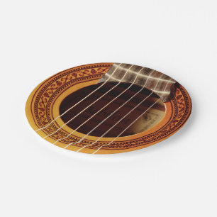 Assiettes En Carton Détails de la guitare acoustique