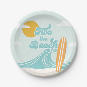 Assiettes En Carton Deux à la plage Fête d'anniversaire 2ème anniversa