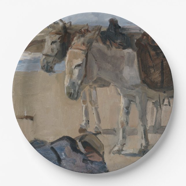 Assiettes En Carton Deux ânes (par Isaac Israels) (Devant)