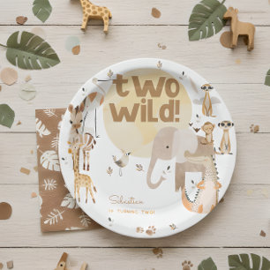 Assiettes En Carton Deux animaux sauvages anniversaire de enfant