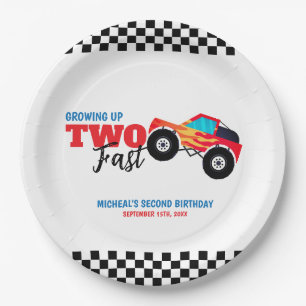 Assiettes En Carton Deux Camion Monster Rapide 2e anniversaire