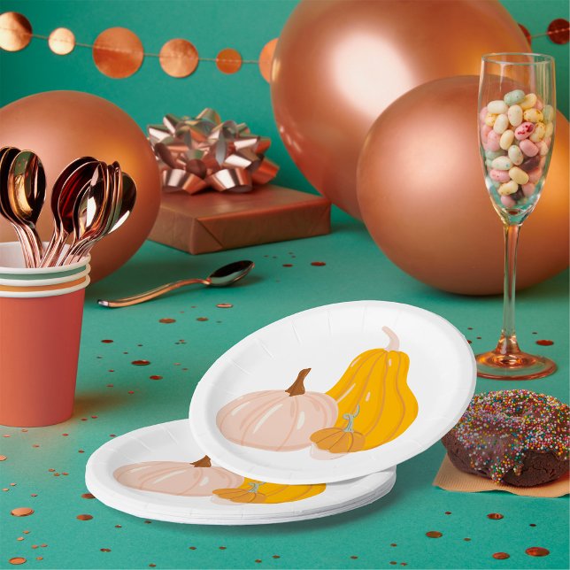 Assiettes En Carton Deux Citrouilles (Créateur téléchargé)