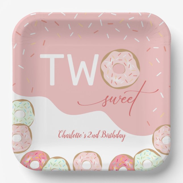 Assiettes En Carton Deux filles douces 2e anniversaire (Recto)