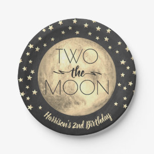 Assiettes En Carton Deux La Lune 2e Plaque Papier Anniversaire