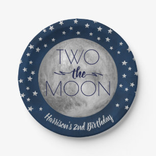 Assiettes En Carton Deux La Lune 2e Plaque Papier Anniversaire
