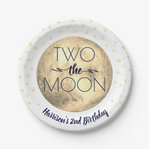 Assiettes En Carton Deux La Lune 2e Plaque Papier Anniversaire