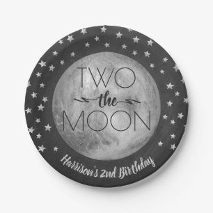 Assiettes En Carton Deux La Lune 2e Plaque Papier Anniversaire