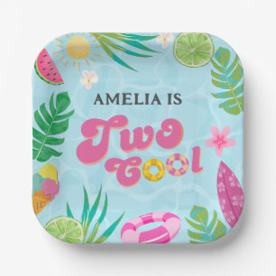 Assiettes En Carton Deux piscines tropicales cool été 2e anniversaire
