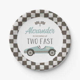 Assiettes En Carton Deux Plaques Papier d'Anniversaire bleu Rapide