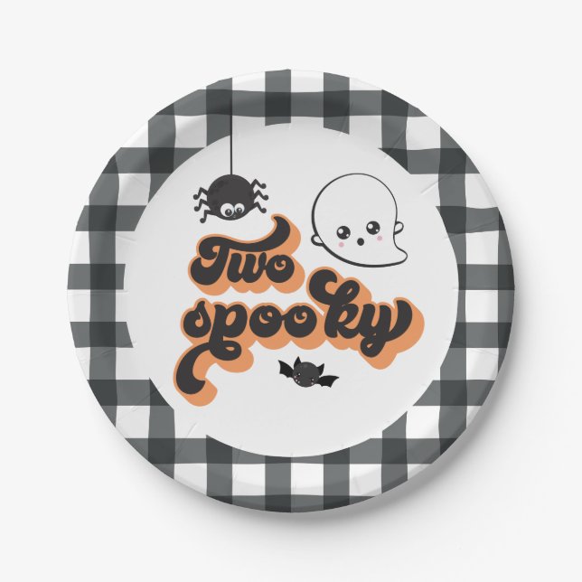 Assiettes En Carton Deux plaques papier Éffrayantes Halloween 2e Anniv (Devant)