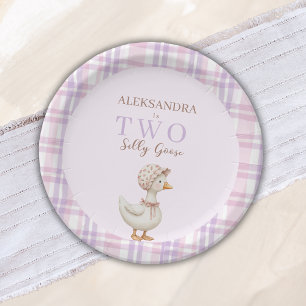 Assiettes En Carton Deux soyeux Goose Girl 2ème anniversaire de fête a