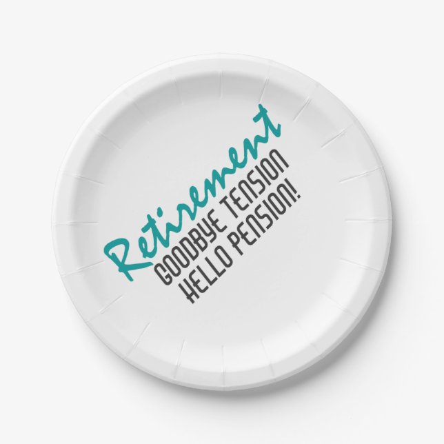 Assiettes En Carton Devis de retraite amusant (Devant)
