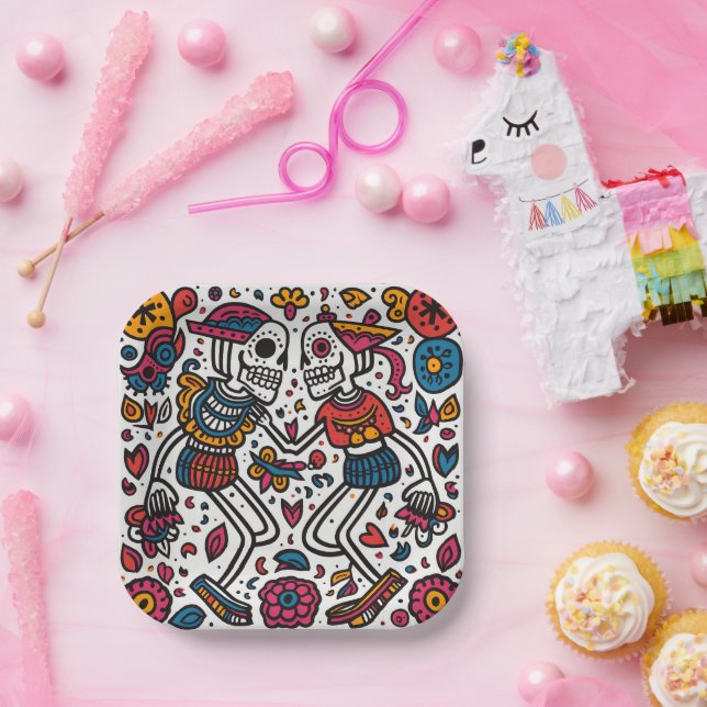 Assiettes En Carton 💀 Día de Muertos (Fête)