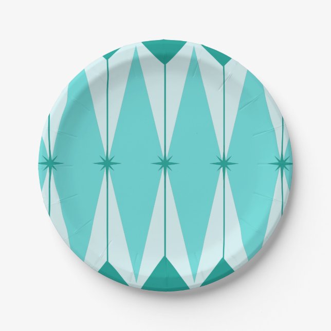 Assiettes En Carton Diamants géométriques et plaque à papier de (Devant)