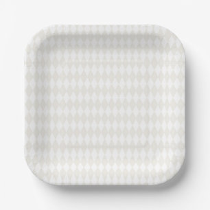 Assiettes En Carton Diamants Harlequin Neutre Chic Classique Intempore