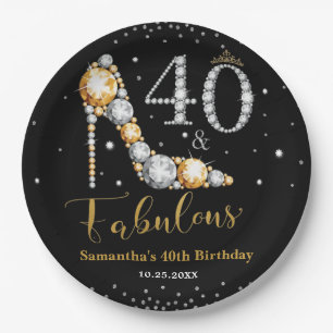 Assiettes En Carton Diamond Parties scintillant Quarante et fabuleux 4