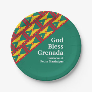 Assiettes En Carton DIEU BÉNISSE GRENADA Texte personnalisé VERT