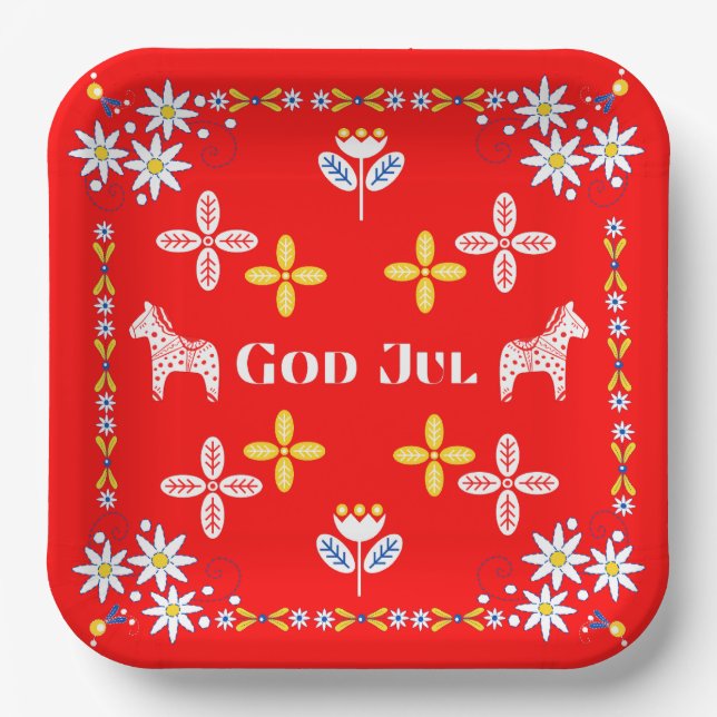 Assiettes En Carton Dieu scandinave Jul Noël Vaisselle (Recto)
