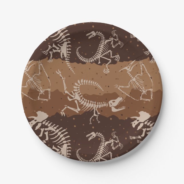 Assiettes En Carton Dig Dino Dig (Devant)