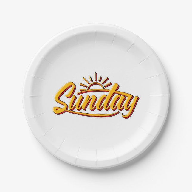 ASSIETTES EN CARTON DIMANCHE MEILLEUR ÉTÉ (Devant)