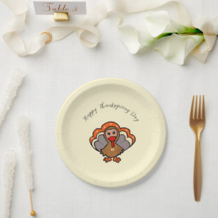 Assiettes En Carton Dinde de Thanksgiving