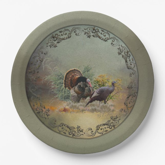 Assiettes En Carton Dinde sauvage (Devant)