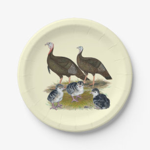 Assiettes En Carton Dindes Famille Sauvage de l'Est