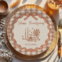 Dîner de Friendsgiving à carreaux Gingham