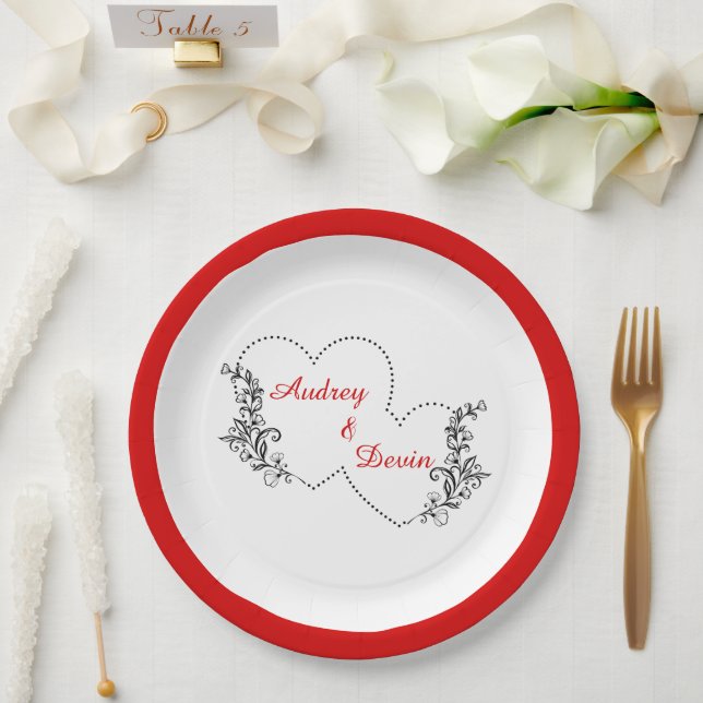 Assiettes En Carton Dîner De La Réception Du Mariage (Mariage)