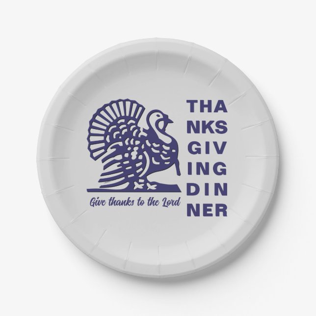 Assiettes En Carton DÎNER DE REMERCIEMENT Chrétien simple (Devant)